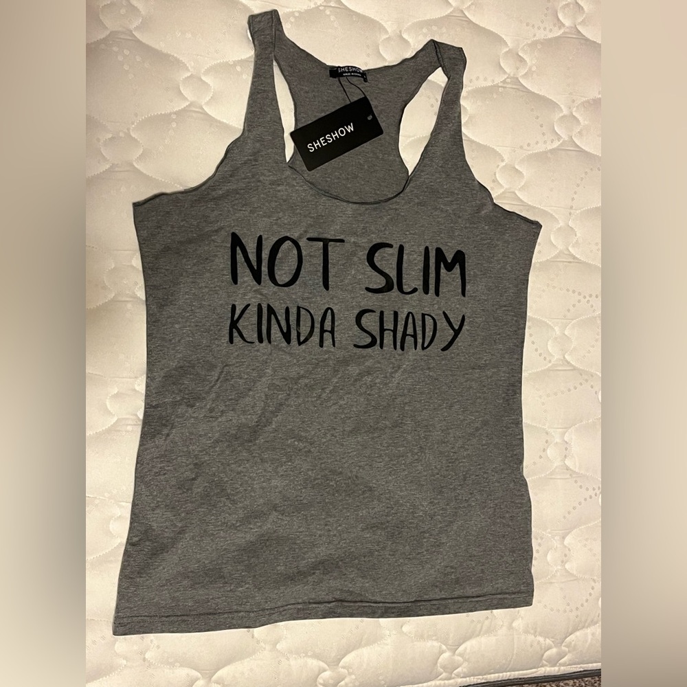 Racerback tank top - Not slim kinda shady graphic